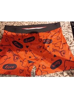 Valentine Red  'Love' Printed Boxer Briefs
